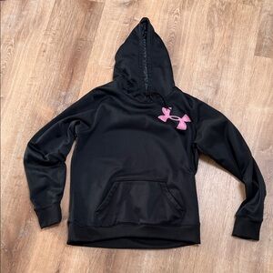 Under Armour Black Hoodie with Pink Emblem